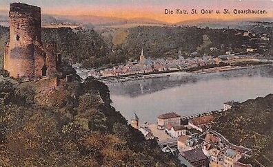 Die Katz St. Goar u. St. Goarshausen Postkarte AK