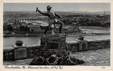 Ehrenbreitstein / Koblenz Ehrenmal des ehem. 28. Inft. Regiment Postkarte 1939