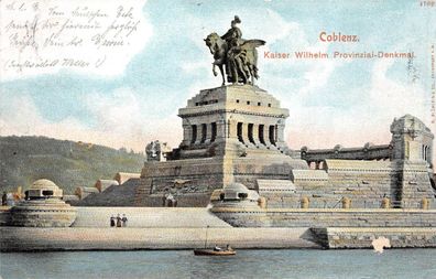 Koblenz / Coblenz Kaiser Wilhelm Provinzial Denkmal Postkarte 1904