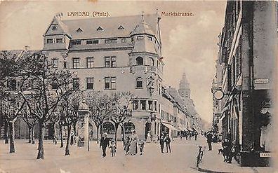 Landau Pfalz Marktstrasse Geschäfte belebte Strasse 1909