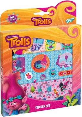 Trolls - Stickerbox Totum 40 Stück Neu