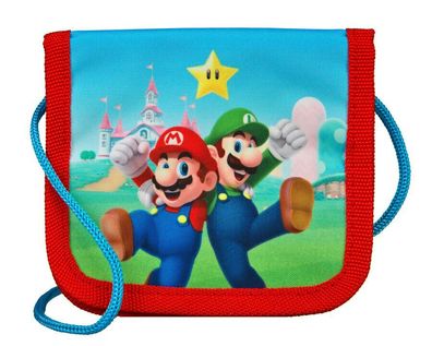 Super Mario Brustbeutel Geldbörse Portemonnaie Nintendo 14x9x1 cm Kinder Schule