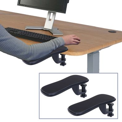 2er-Set Armauflage HWC-N75 Schreibtisch Handgelenkstütze ergonomisch verstellbar