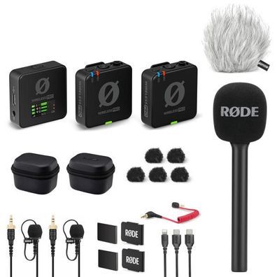 Rode Wireless Pro Mikrofon-Set mit Handadapter und Fell-Windschutz