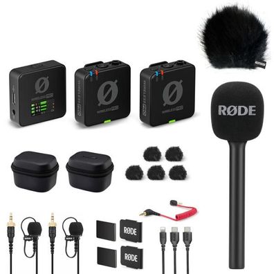 Rode Wireless Pro Mikrofon-Set mit Handadapter und Windschutz Schwarz