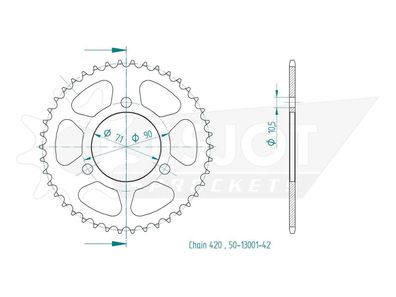 ESJOT Kettenrad "13001" 420, Stahl, schwarz 47 Zähne