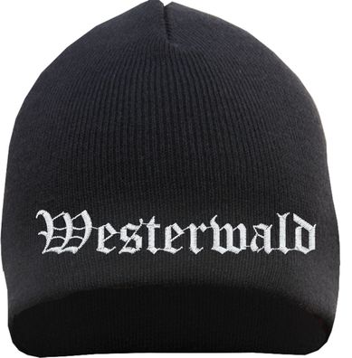 Westerwald Beanie Mütze - Altdeutsch - Bestickt - Strickmütze Wintermütz