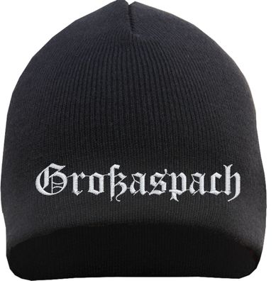 Großaspach Beanie Mütze - Altdeutsch - Bestickt - Strickmütze Wintermütz