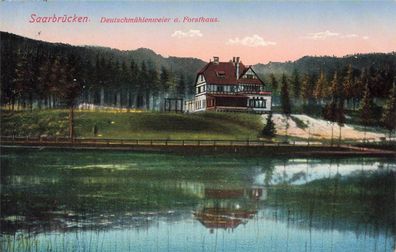 Deutschmühlenweier am Fürsthaus in Saarbrücken Saarland Postkarte AK 1915