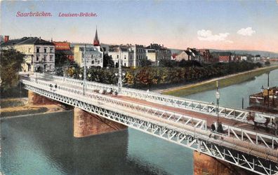 Saarbrücken Louisen-Brücke AK 1917