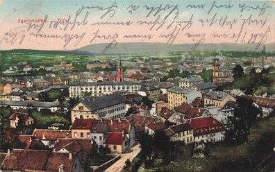 Totalansicht in Saarbrücken Saarland Postkarte AK 1911