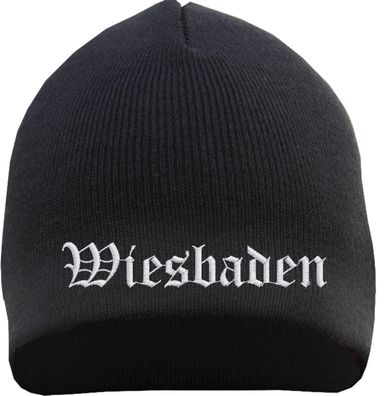 Wiesbaden Beanie Mütze - Altdeutsch - Bestickt - Strickmütze Wintermütze