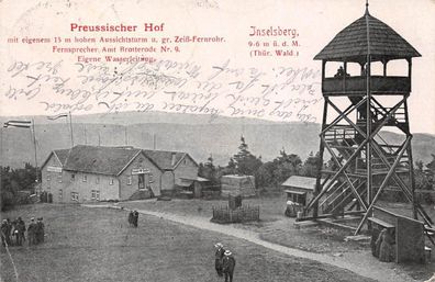 Preussischer Hof Aussichtsturm Inselberg (Thür. Wald) Postkarte AK 1921