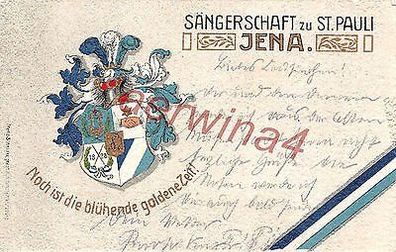 Studentika Sängerschaft zu St. Pauli Jena Wappen Postkarte 1912