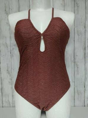 Badeanzug Braun Mit Lurex CupShe Cut Out Größe L 44/46