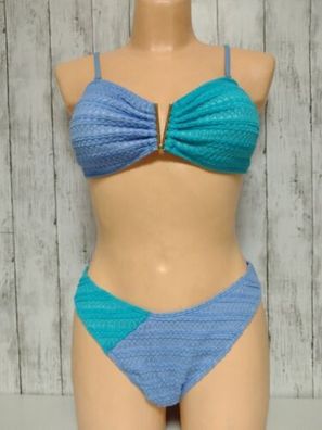 Bikini Set Farbblock CUPSHE Häkel Optik Größe L 44/46