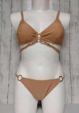 Bikini Set 3-teilig Bralette CUPSHE High Waist Blumenmuster Größe L 44/46