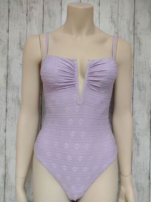 Damen Badeanzug Lavendel CUPSHE Lochstickerei Größe XS 36