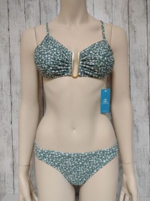 Damen Bikini Set Grün CUPSHE Blümchenmuster Größe S 38