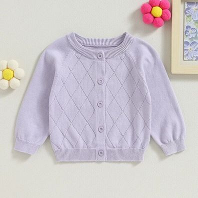 Kleinkind Baumwolle Strickjacke Mädchen, Jungen Cardigan Lila Größe 92/98