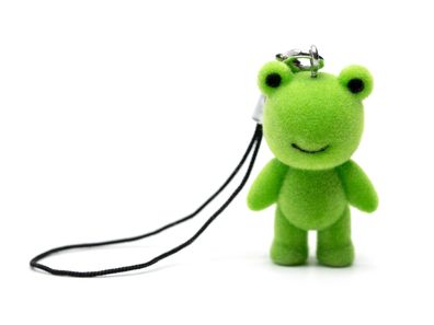 Frosch Flock Handyanhänger Miniblings Handyschmuck Kröte Frösche grün beflockt