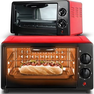 Mini Backofen Vielseitiger Ofen mit 10 Liter Back und Toastofen Pizzaofen Retoo