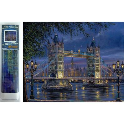 Norimpex Diamant Gemälde Nacht Tower Bridge 30x40cm