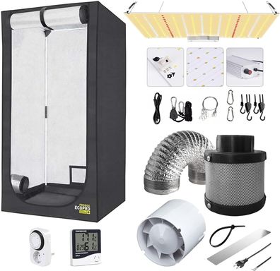 Nicegrow Einsteiger Growset mit LED, Abluft, Filter und Zubehör