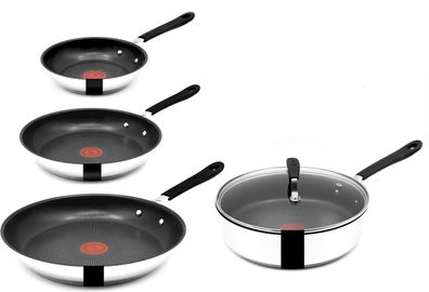 Tefal Jamie Oliver Pfannenset 20-28 cm + Schmorpfanne 25 cm, Induktion, Edelstah