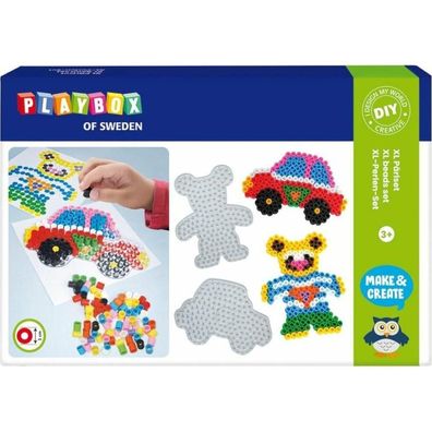 Playbox Bügelperlen XL - Auto und Teddybär 600 Stück