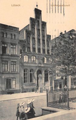 AK Lübeck Schiffergeselschaft Kinder Spaziergang Postkarte 1916