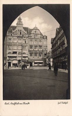 Ansicht am Markt in Kiel Schleswig-Holstein Postkarte AK 1937