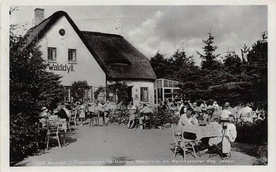 Cafe Waldidyll i. Friedrichshain Westerland Postkarte AK 1934