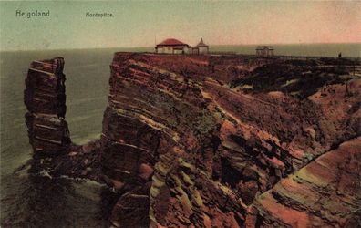 Blick auf die Nordspitze im Helgoland Schleswig-Holstein Postkarte AK 1914