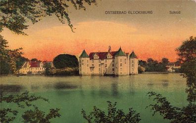 Blick auf Schloss Ostseebad Glücksburg Schleswig-Holstein Postkarte AK