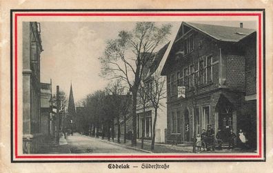 Blick auf die Süderstraße in Eddelak Schleswig-Holstein Postkarte AK 1915