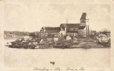 Dom und See Ratzeburg in Lauenburg Schleswig-Holstein Postkarte AK 1918