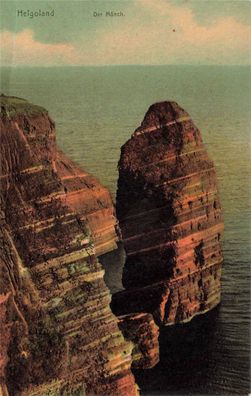 Der Mönch Felsen Helgoland Schleswig-Holstein Postkarte AK