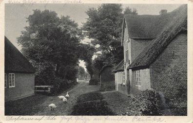 Föhr Dorfstrasse Postkarte AK 1935