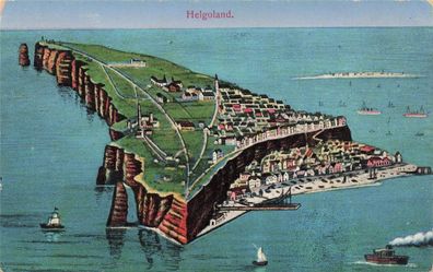 Gesamtansicht Insel Helgoland in Schleswig-Holstein Postkarte AK 1923