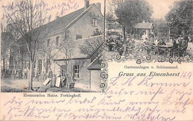 Gruss aus Elmenhorst Gartenanlagen u. Schiessstand Postkarte AK 1903