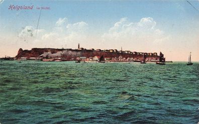 In Sicht Helgoland Schleswig-Holstein Postkarte AK 1924