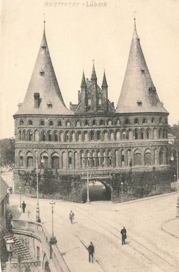 Holstentor in Lübeck Schleswig-Holstein Postkarte AK