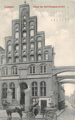 Lübeck Haus der Schiffergesellschaft AK 1915