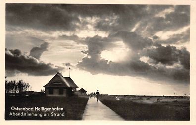 Ostseebad Heiligenhafen Abendstimmung am Strand Postkarte AK