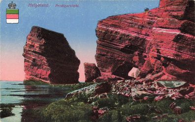 Predigerstuhl in Helgoland Schleswig-Holstein Postkarte AK