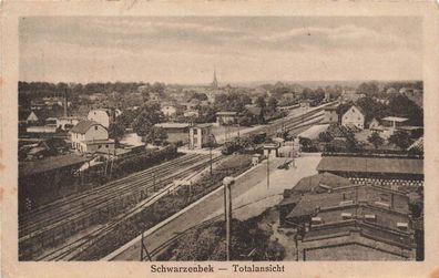 Totalansicht am Bahnhof in Schwarzenbek Schleswig-Holstein Postkarte AK 1920