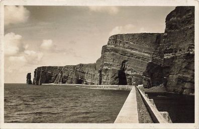 Westküste mit Schutzmauer Helgoland Schleswig-Holstein Postkarte AK 1931