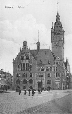 Dessau Rathaus Kutsche Postkarte