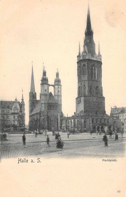 Marktplatz Halle an der Saale Sachsen-Anhalt Postkarte